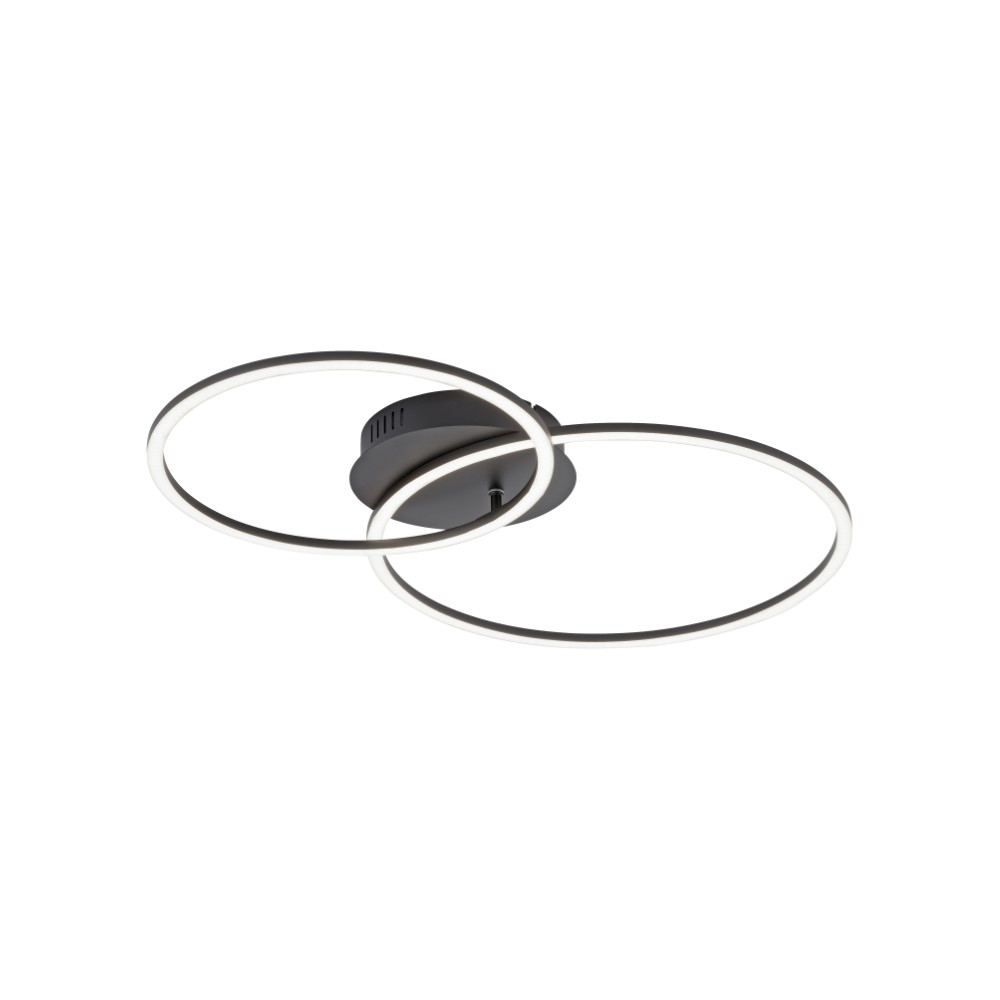 Just Light Moderne plafondlampIvanka 2-rings zwart - 14537-18