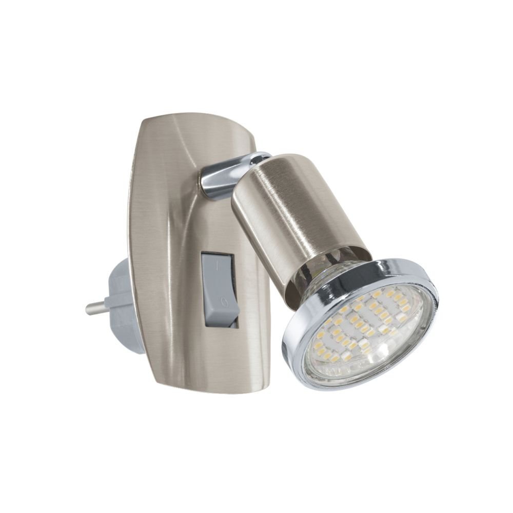 Eglo Stopcontactspot Mini 4 met schakelaar nikkel mat - 902364