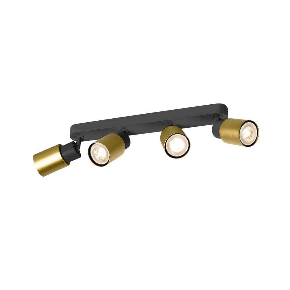 SLV SpotPuri 2.0 Tube zwart-goud 4-lichts - 1008345
