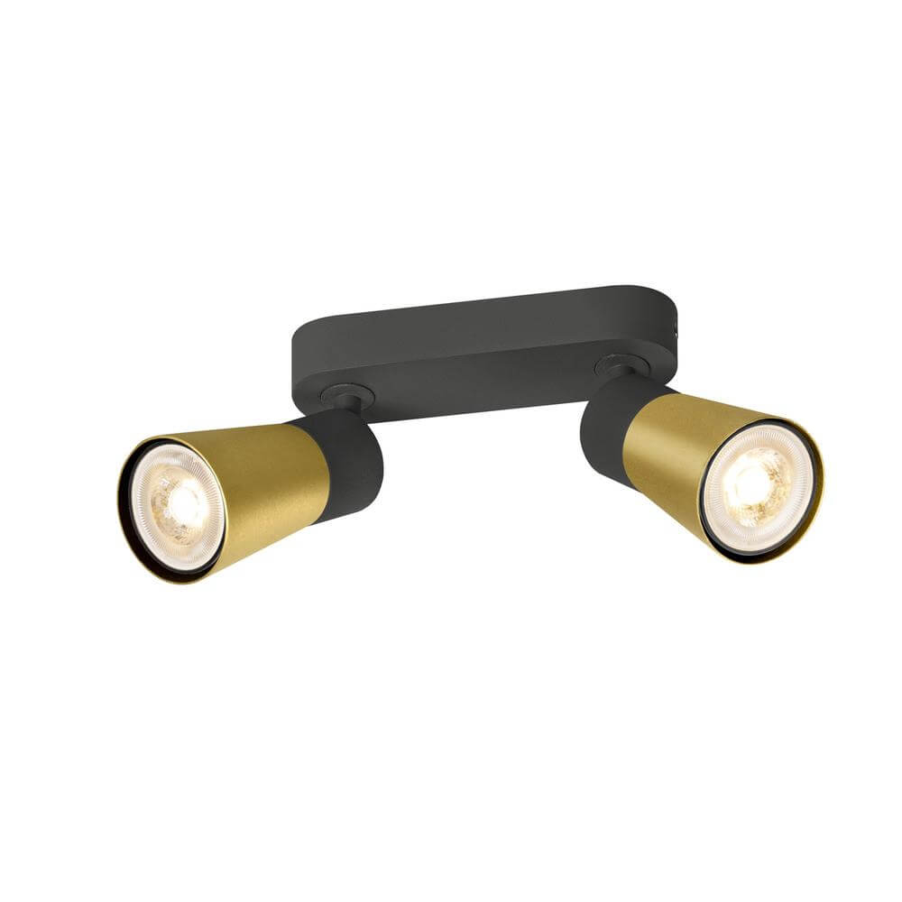 SLV Dubbele spotPuri 2.0 Cone zwart-goud - 1008366