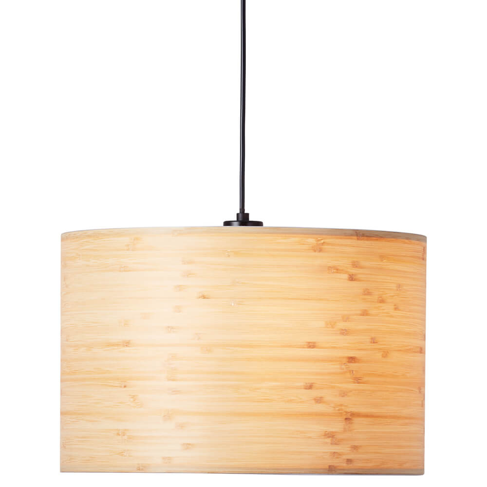 Brilliant HanglampRomm zwart met houtbruin - 99490/76