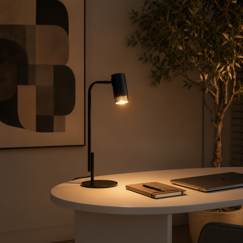 Bureaulamp Nessi zwart met goud