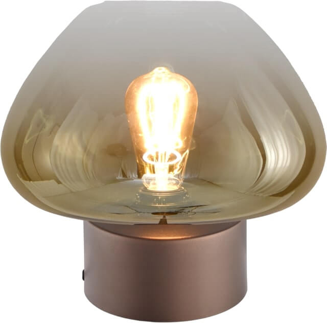 Masterlight Tafellamp Genua bruin met goud glas Ø 29cm - 4970-15-15-29