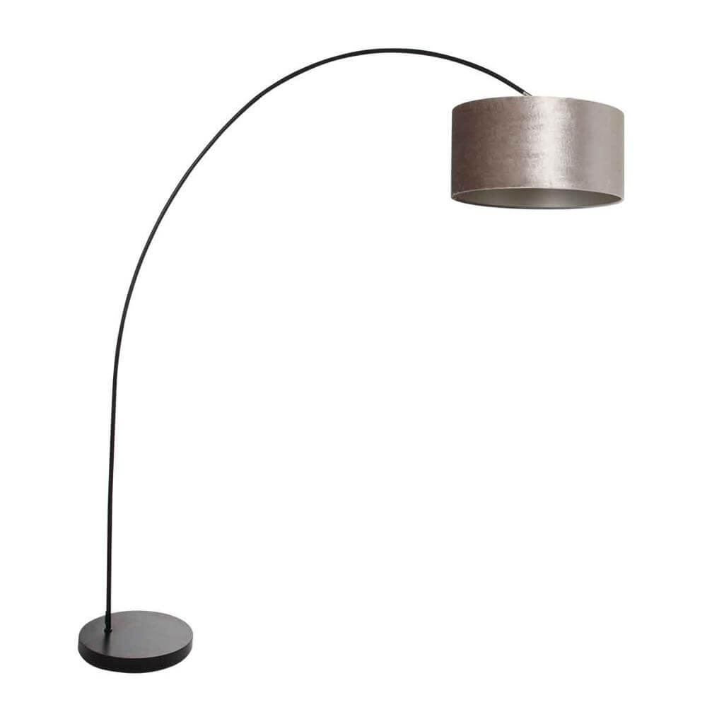Steinhauer BooglampSolva zwart met zilvere kap - 3895ZW