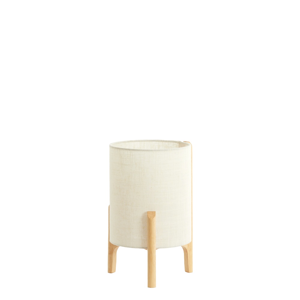 Light & Living Schemerlamp Litto Ø 22cm - houtlook met naturel linnen - 1894388