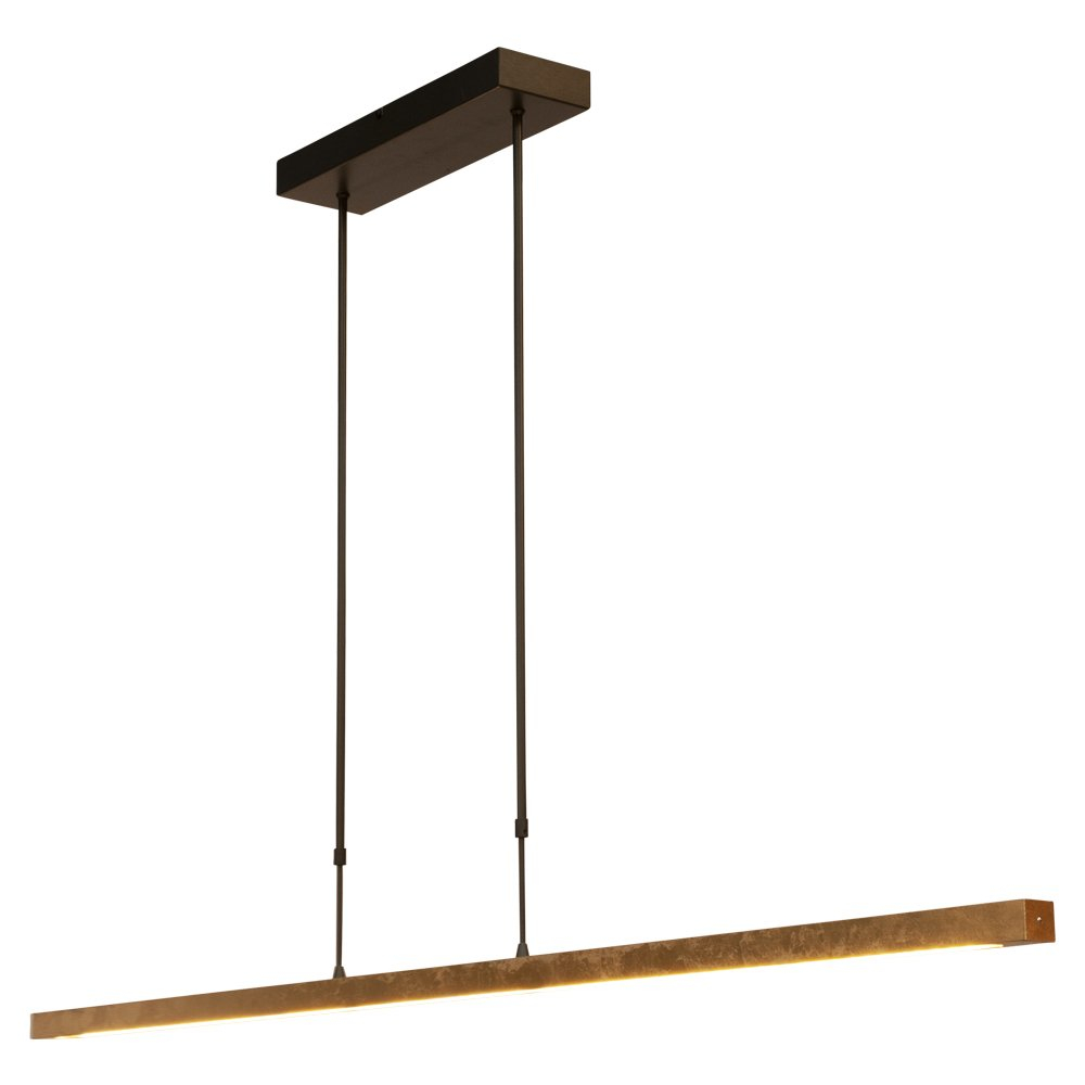 Masterlight Zwarte hanglamp Real 3 met goud 160cm - 2977-GL-S-2XP-DW