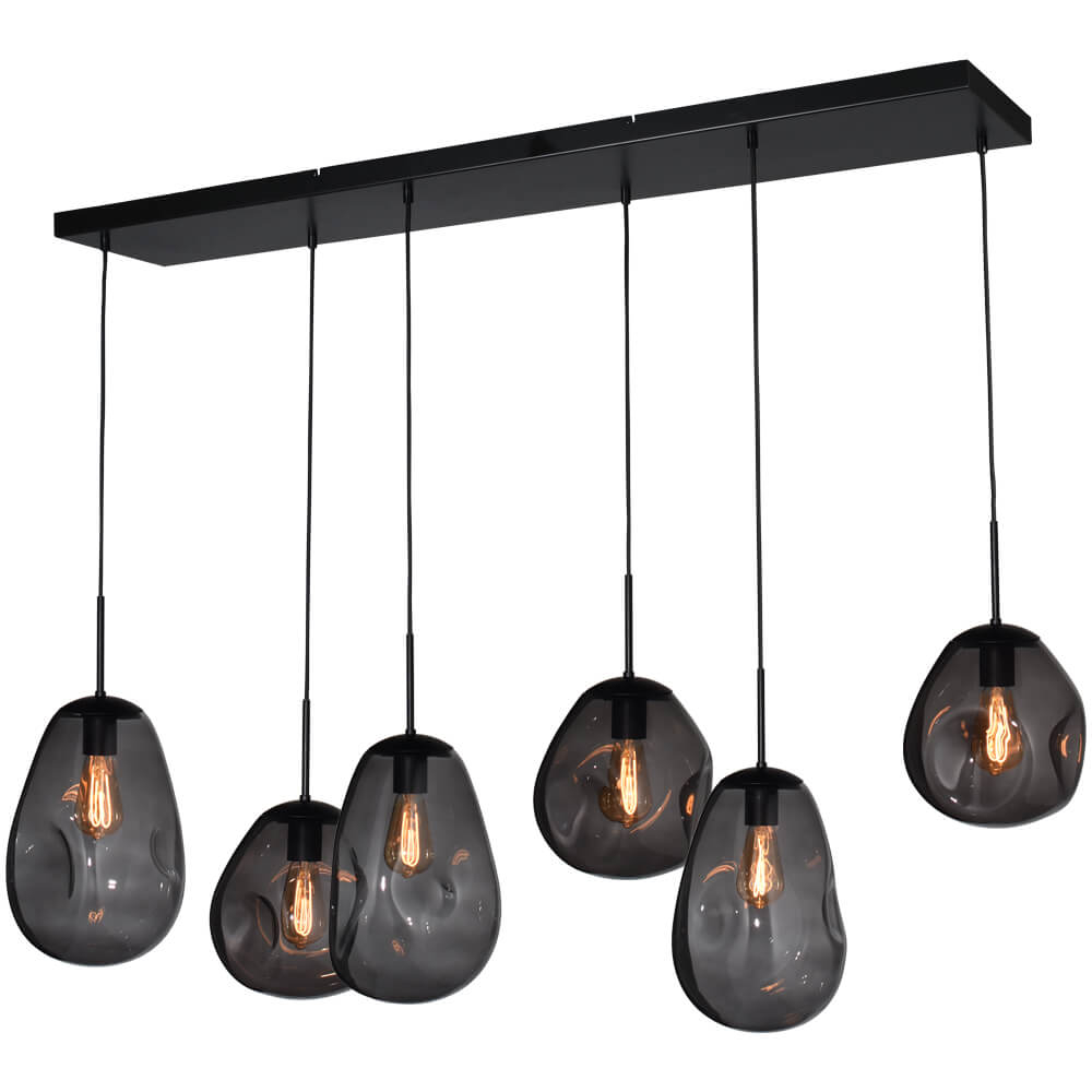 Masterlight HanglampLava 6x smoke glas - 2761-05-130-25-60512