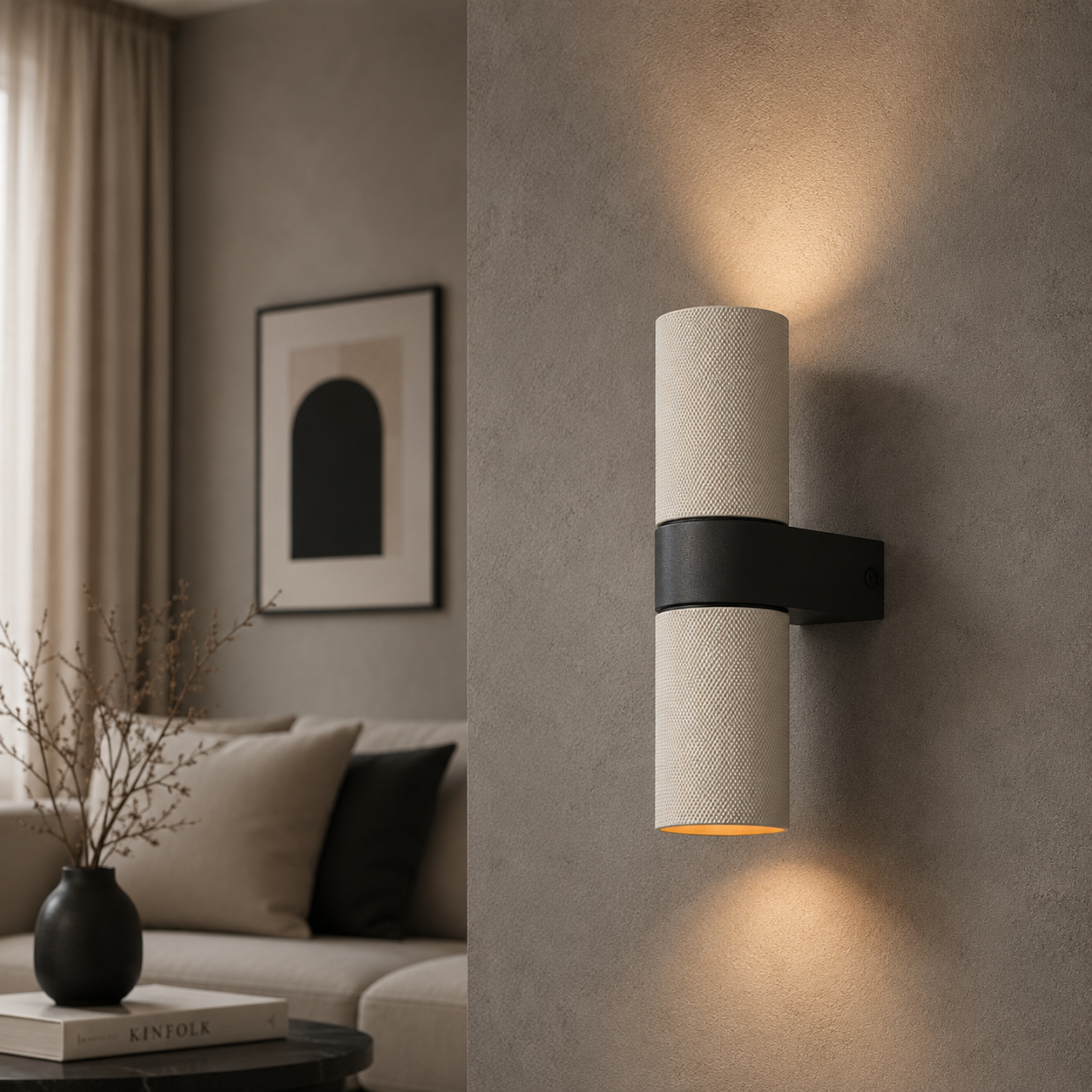 Artdelight Wandspot structuur Grana Zand met zwart - WL GRANA ZA