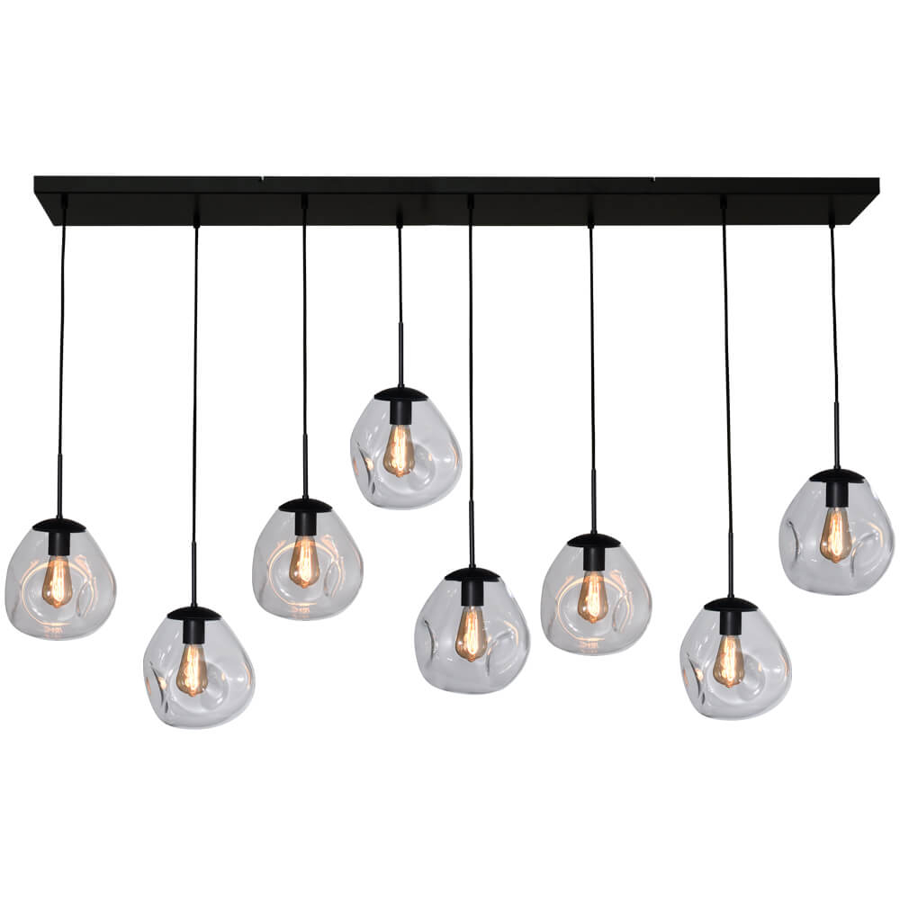 Masterlight HanglampLava 8x helder glas Ø 24cm - 2761-05-160-25-80061