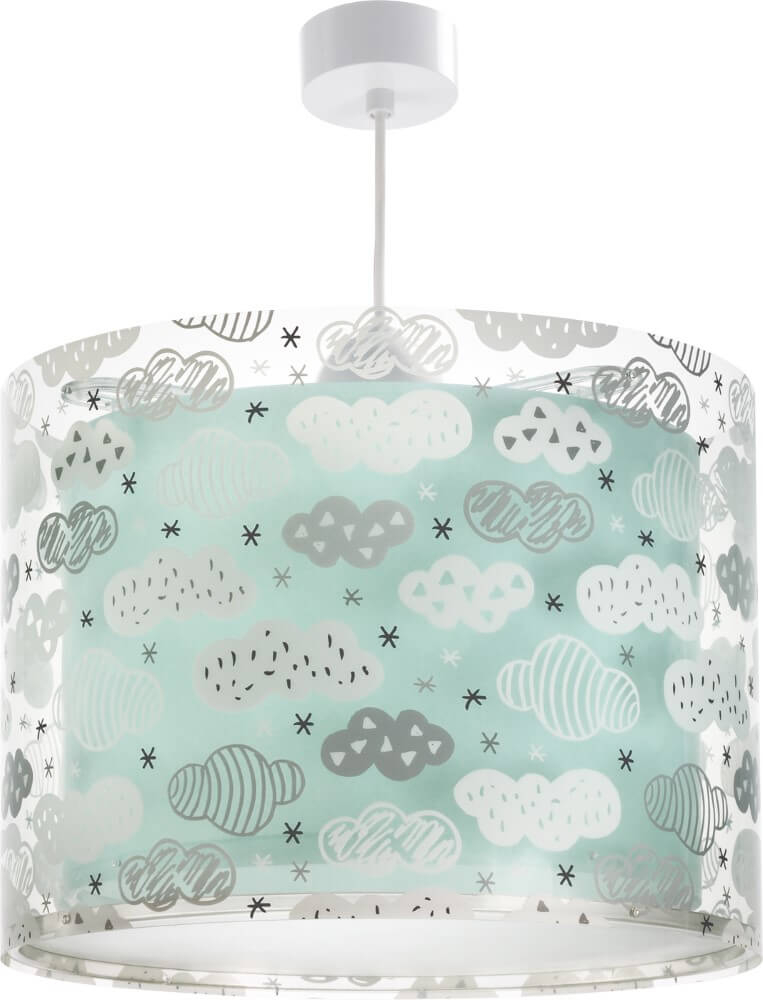 Dalber Kinderkamer hanglamp Clouds turquoise met wit - 41412MH