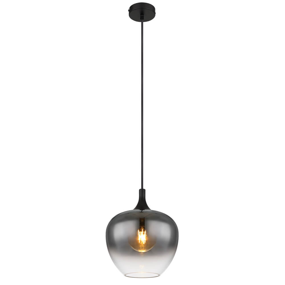 Globo Zwarte hanglamp Maxy enkel Ø 24cm - 15548H
