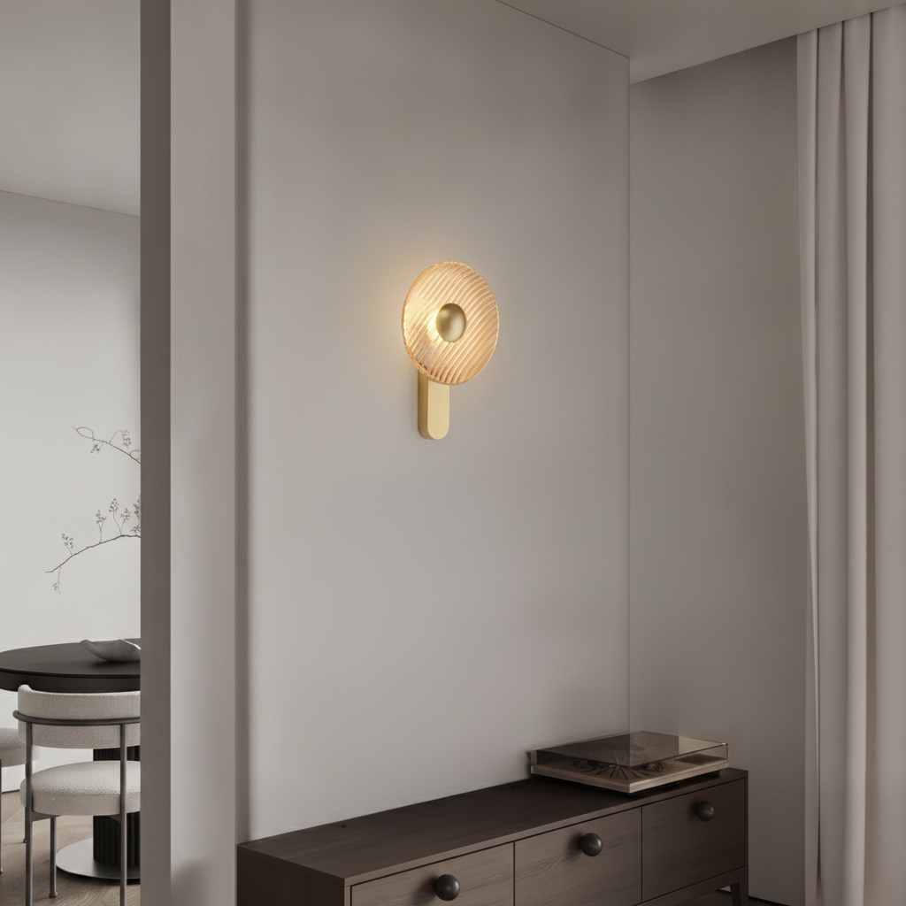 Lyora Design wandlampLavina goud met amber glas Ø 25cm - 9236453