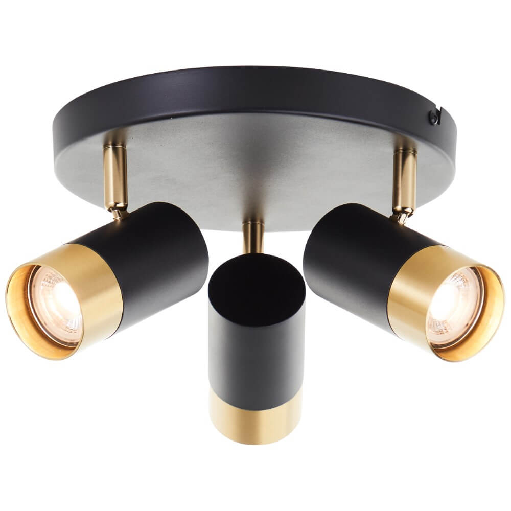 Brilliant 3-lichts opbouwspotVigolo zwart met goud - G03434/86