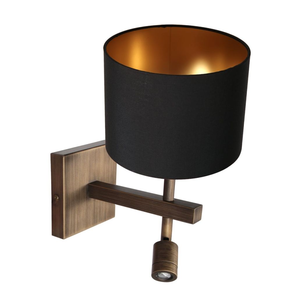 Steinhauer WandlampStang met zwarte kap - 4890BR
