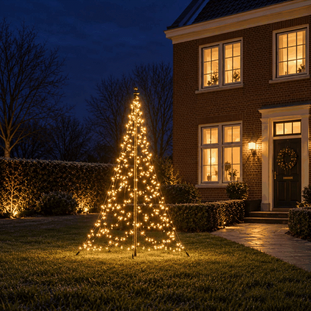 2 meter - 300 Led - Warm White - Twinkle - Incl. Pole Fairybell 8719002223684