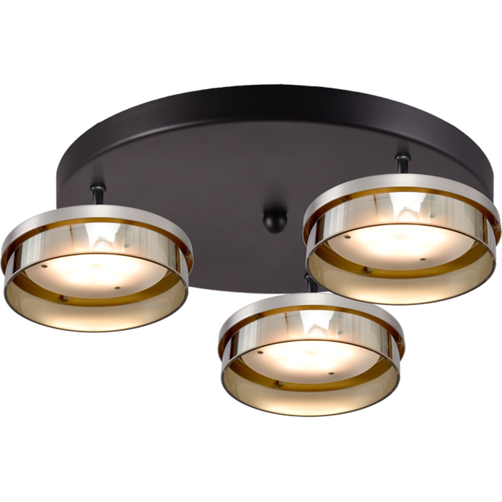 Masterlight Plafondlamp Imperia 3-lichts zwart met nikkel - 5042-05-37-02-35-3