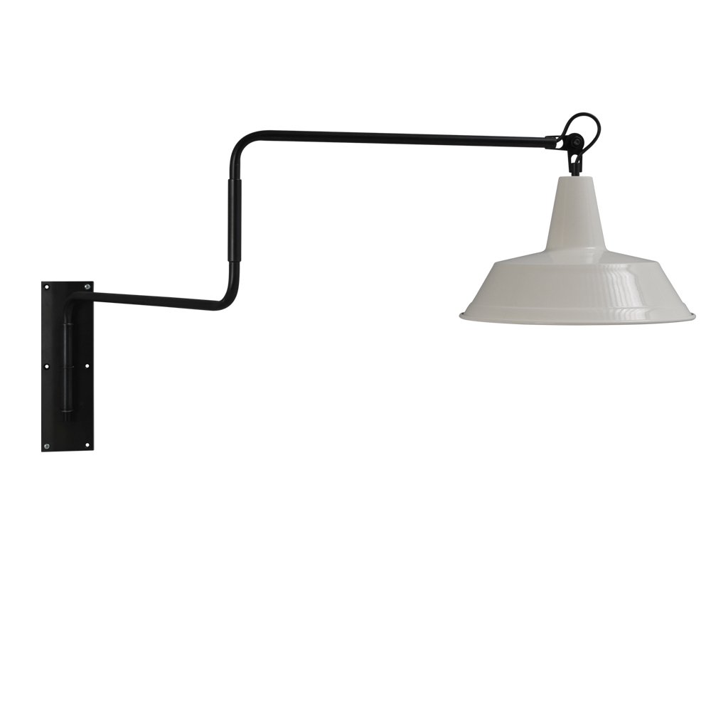 Masterlight Retro witte wandleeslamp Industria 122cm zwart met grijs - 3546-05-06-06