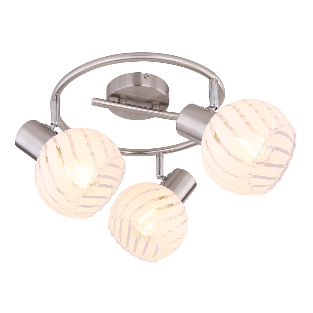 Globo Plafondlamp Willy nikkel 3-lichts - 54025-3