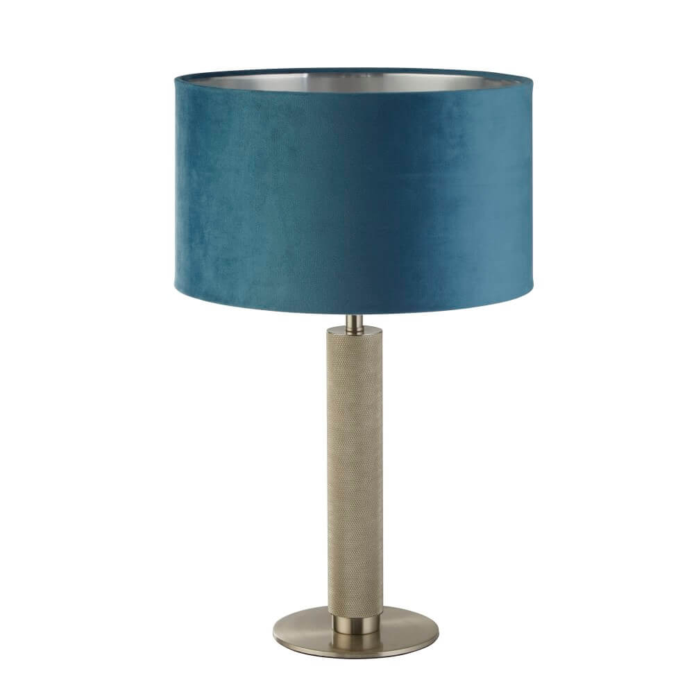 Searchlight Tafellamp London goud met blauwe kap - EU65721TE