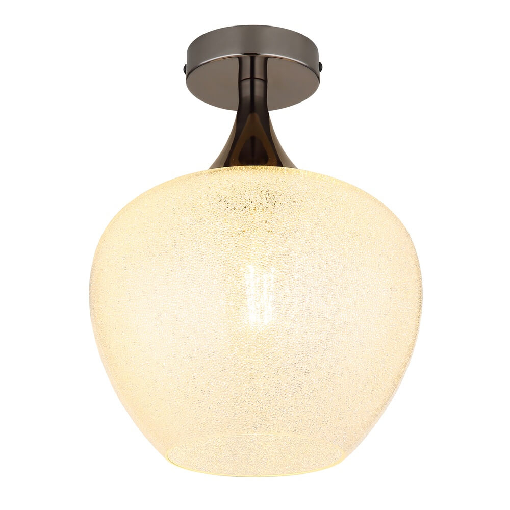 Globo Antraciet plafondlamp Maxy met wit glas enkel Ø 24cm - 15548DK
