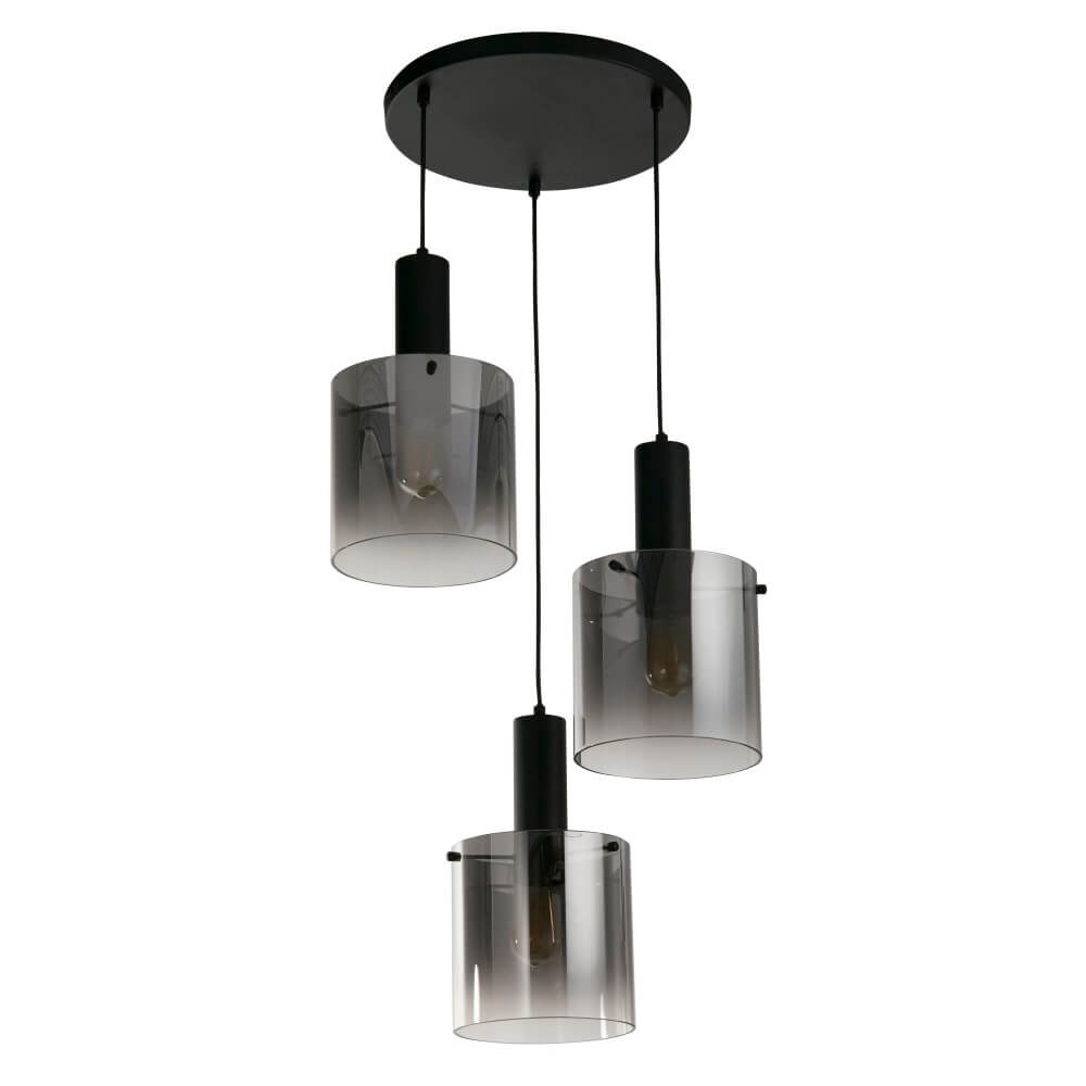 Searchlight Zwarte hanglampSweden 3-lichts - 88910-3BK