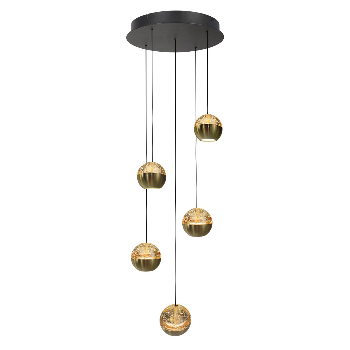 Steinhauer 5-licht vide hanglampBelluno led - messing goud met glas - 4585ME