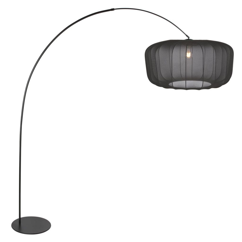 Steinhauer Zwarte booglampCurve met zwarte kap Ø60cm - 4521ZW
