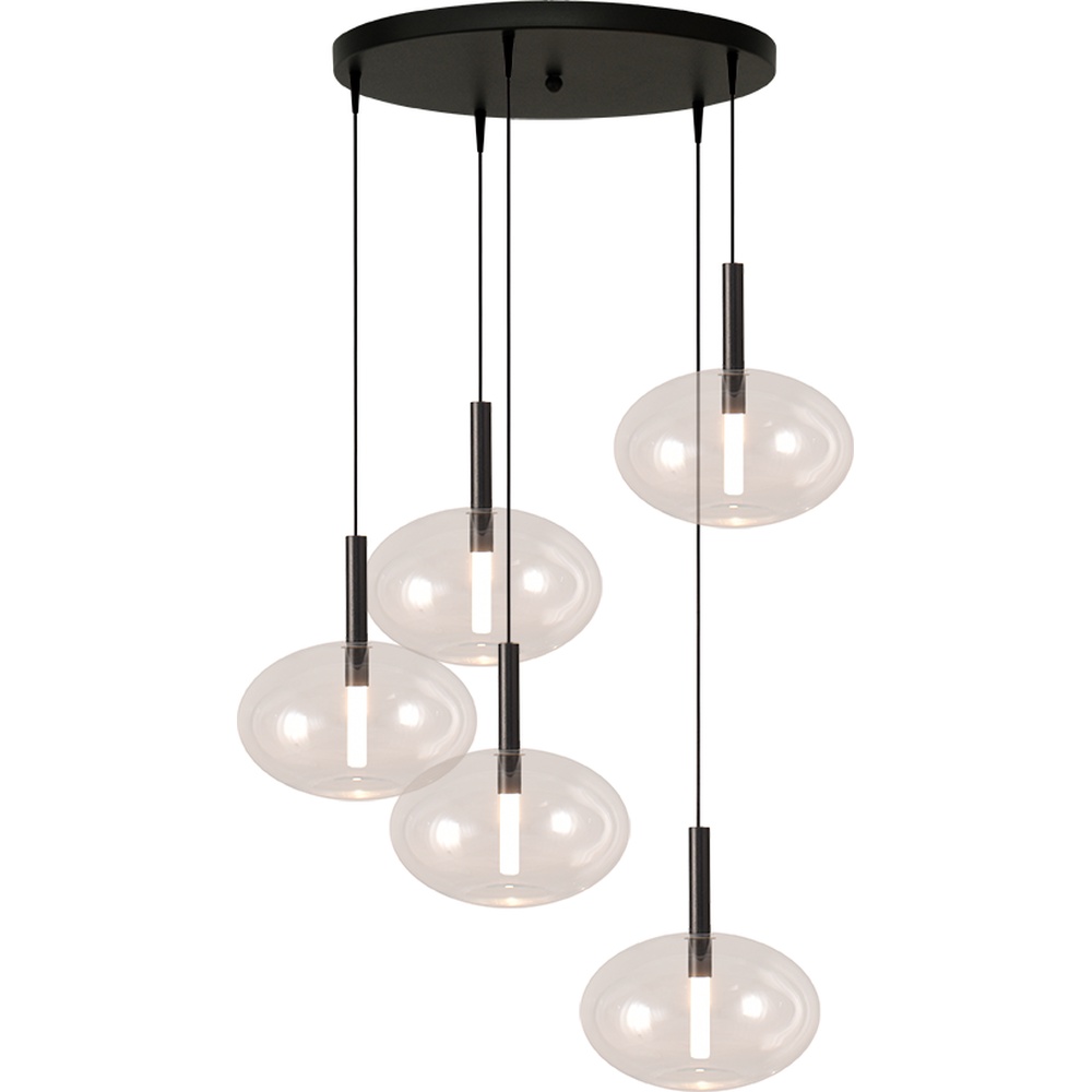Masterlight 5L vide hanglamp Lido Onion met Ø 24cm helder glas - 2862-05-00-50-5-3