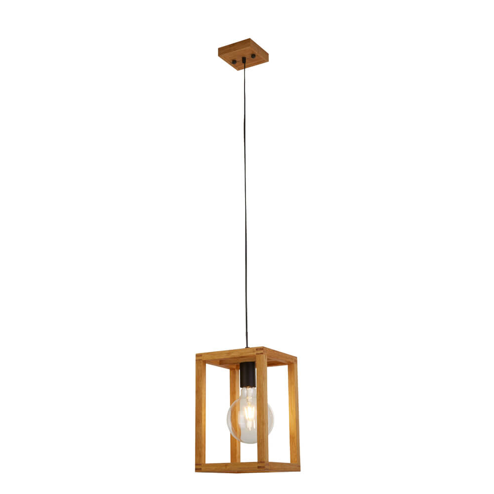 Searchlight Hanglamp Hout Square - 54741-1NA