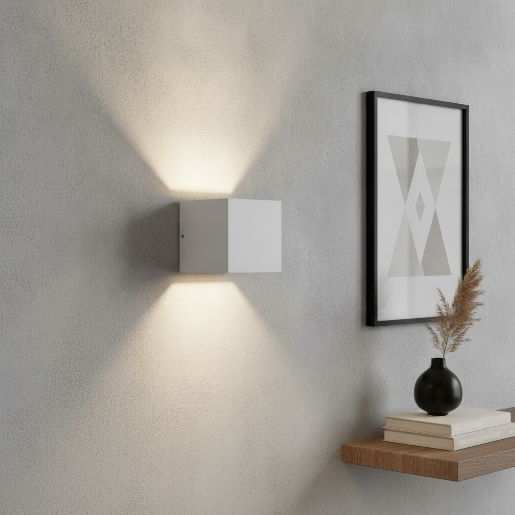 Artdelight Overschilderbare wandspotPlaster Square Up - Down wit - WL 8172 WI