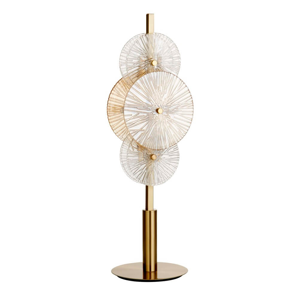 Searchlight Gouden tafellamp Wagon Wheel 66cm hoog - EU88211-6BZ