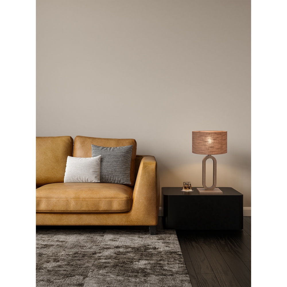 Tafellamp Sino Loop 54cm donker hout Masterlight