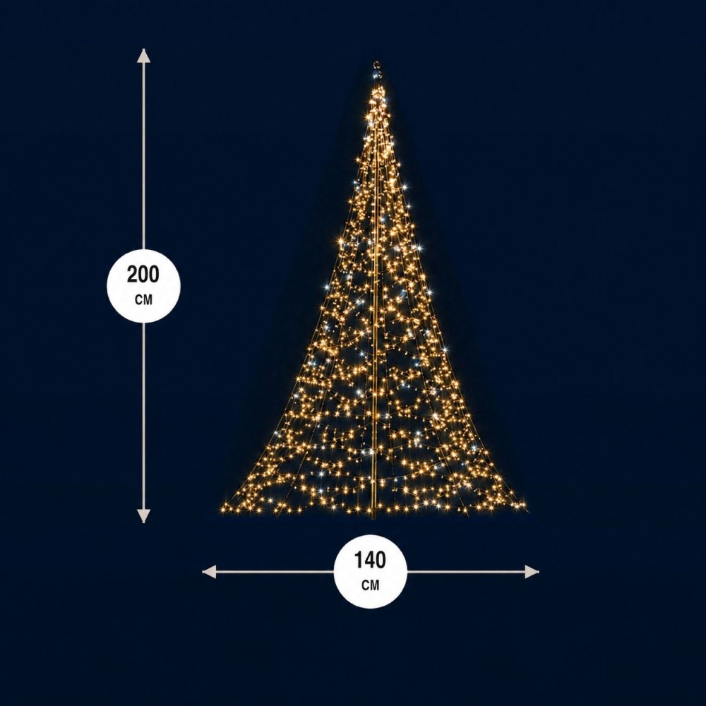 2 meter - 300 Led - Warm White - Twinkle - Incl. Pole Fairybell 8719002223684