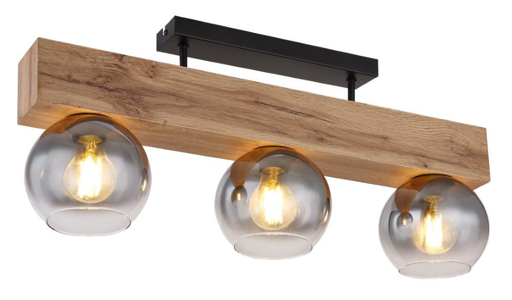 Globo Landelijke plafondlamp Moitas 3-lichts recht - 15656-3D