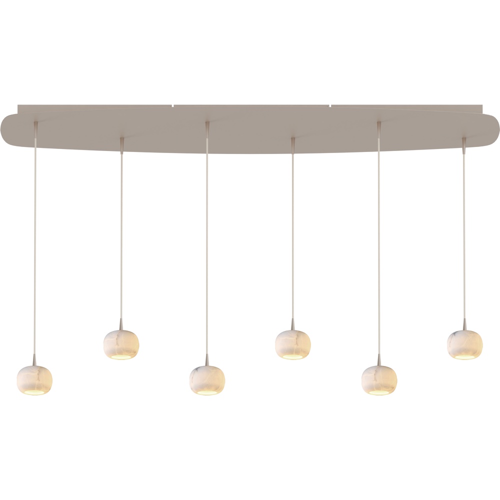 Ovale hanglamp Alta 6-lichts beige terra
