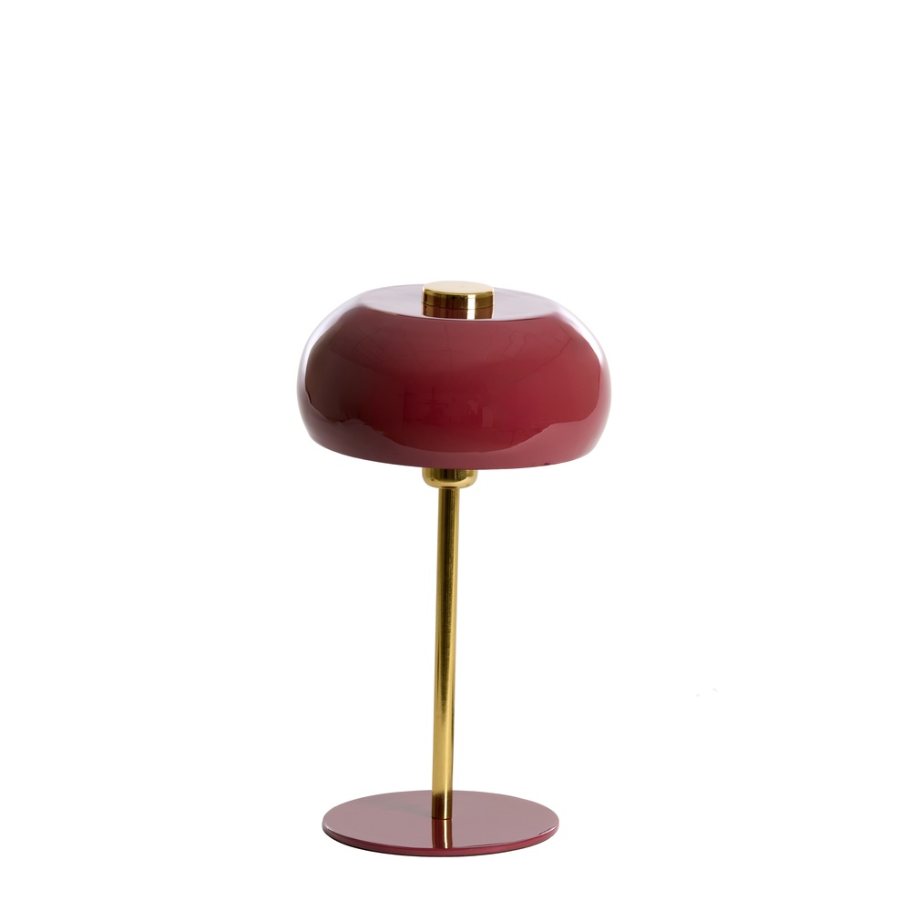 Light & Living Tafellamp Surin Ø 23cm - glans bordeaux met goud - 1890117