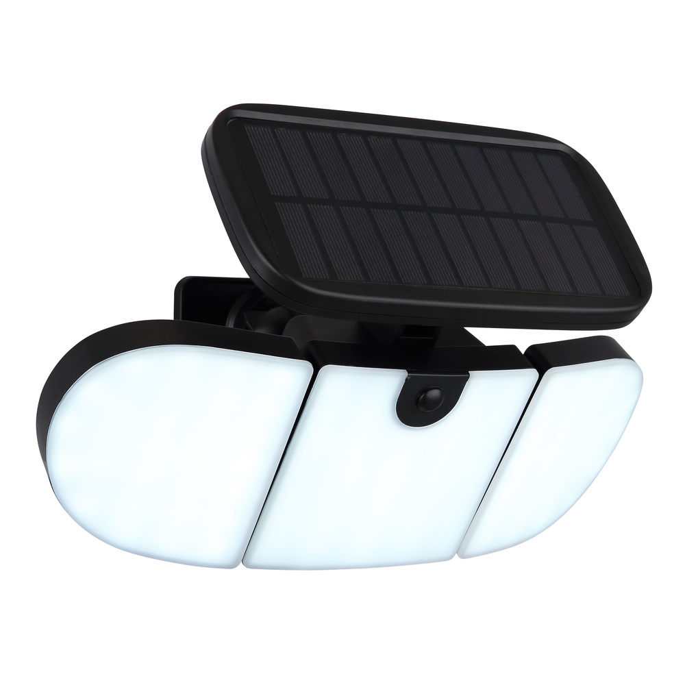 Globo Zwarte wandlamp Torqen solar - 36498