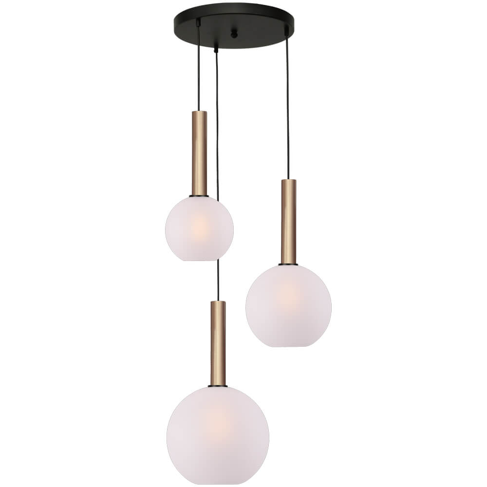 Masterlight Vide hanglamp Bella 2 Messing goud met wit glas - 2982-02-35-3-06-111