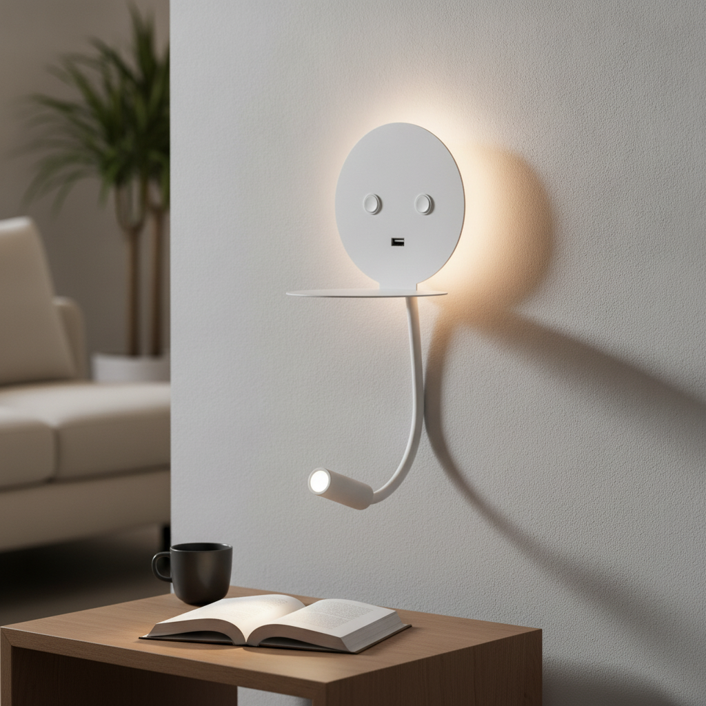Lyora BedlampjeEclip wit met usb - 9173281
