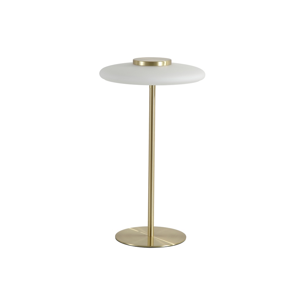 Searchlight TafellampRecord goud met wit glas - EU33120PB