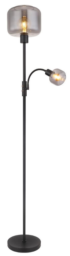 Globo Zwarte vloerlamp Giuseppe smoke glas - 15566S