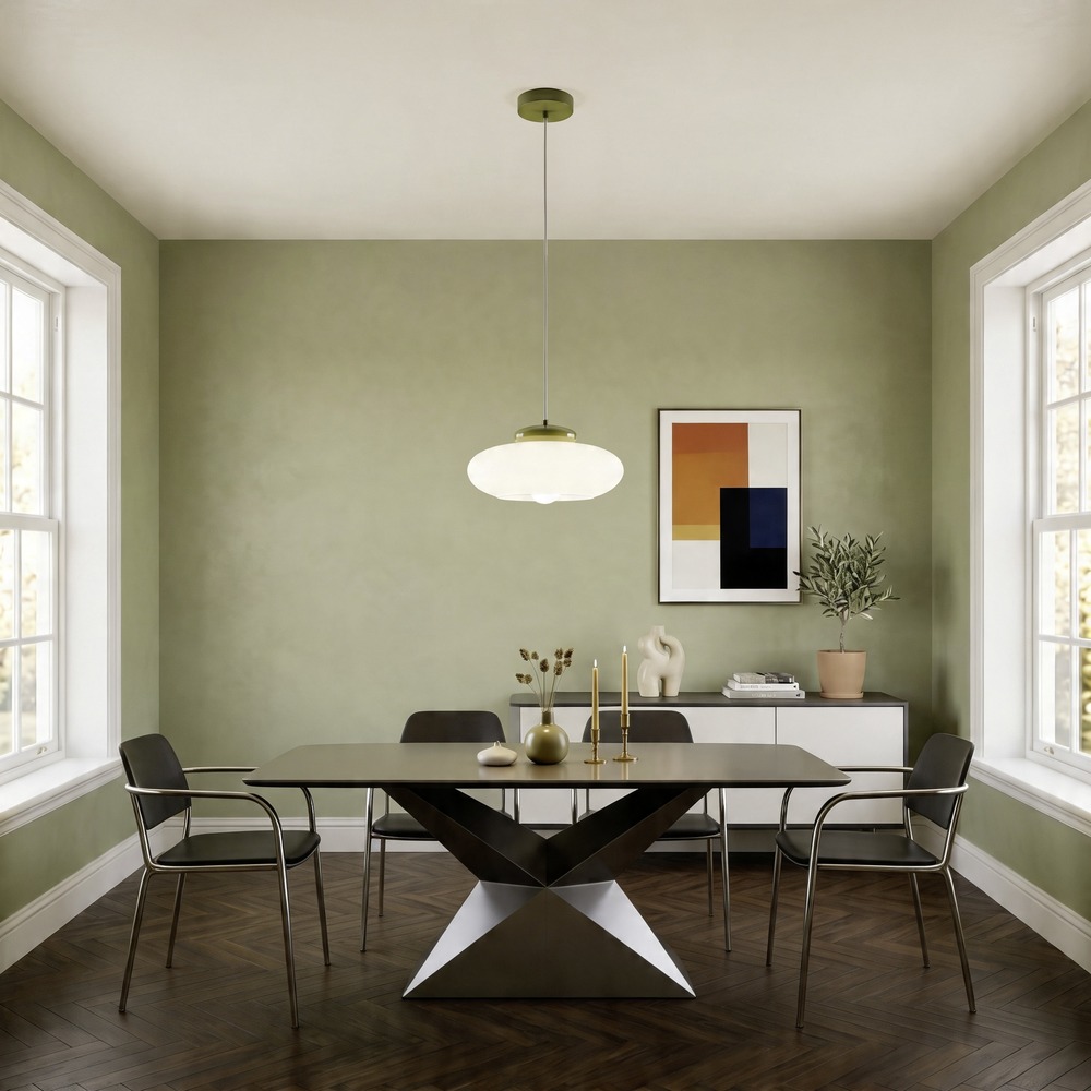 Design hanglamp Berardelli wit met groen Ø 32cm Eglo 9008606404995