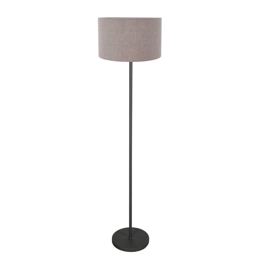 Steinhauer Zwarte vloerlampNoor met kap grijs - 4444ZW
