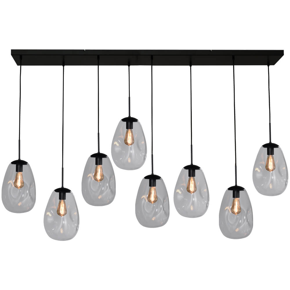 Masterlight Hanglamp Lava 8x helder glas Ø 22,5cm - 2761-05-160-25-80060