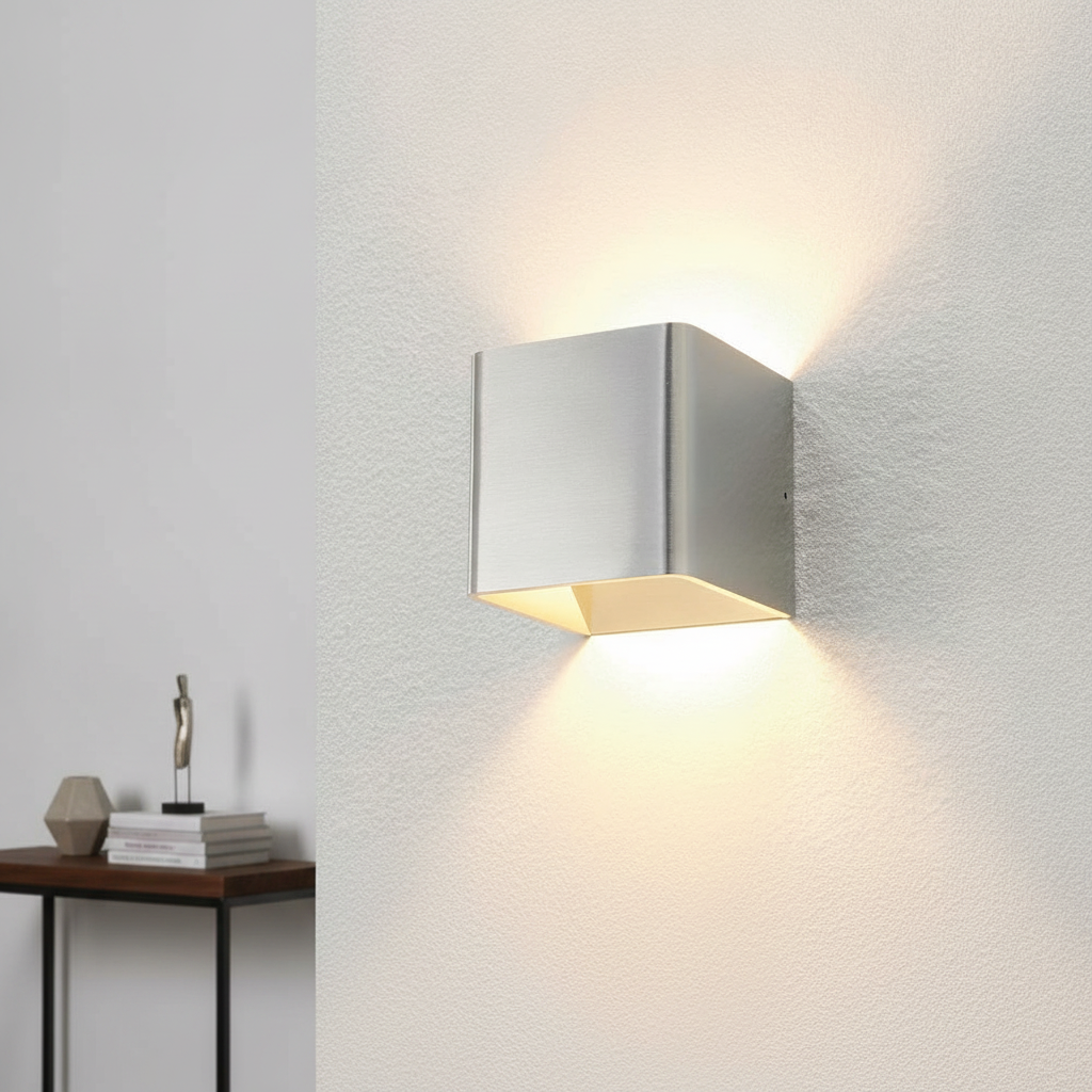 Artdelight Led Up - Down Fulda 6w - 2700K - 10cm grijs - WL FULDA ALU