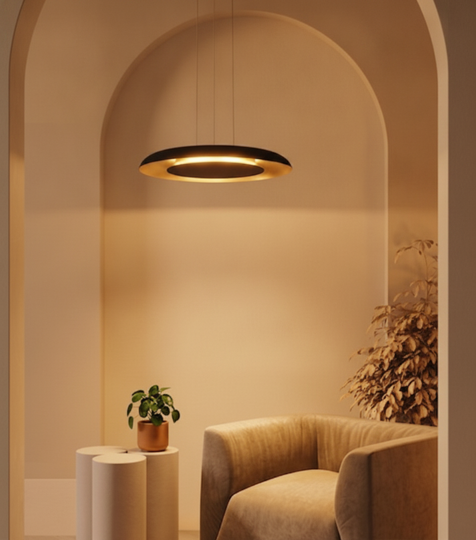 Lyora Moderne hanglampEpos Ø 60cm zwart met goud - 110917