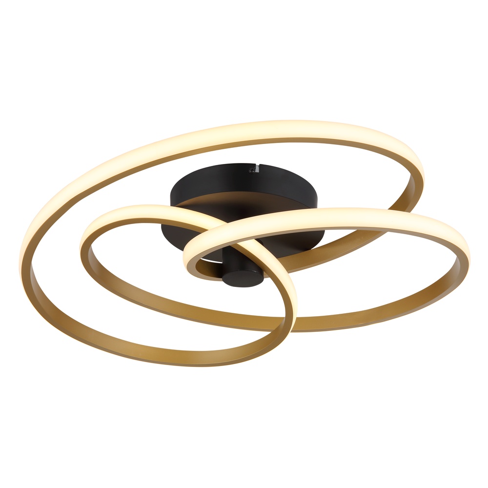 Globo Moderne plafondlamp Glyxar zwart met goud - 67183-40G