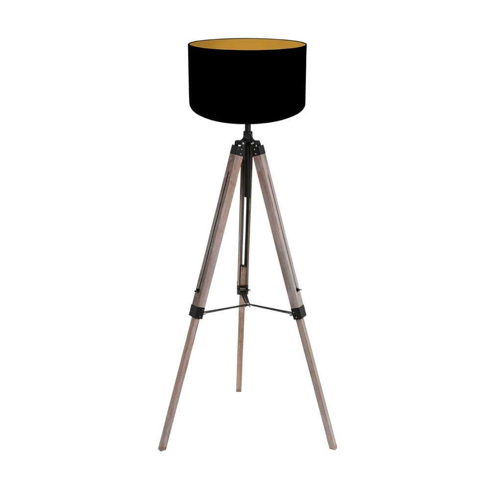 Steinhauer Tripod vloerlampTriek met zwarte kap - 4107ZW