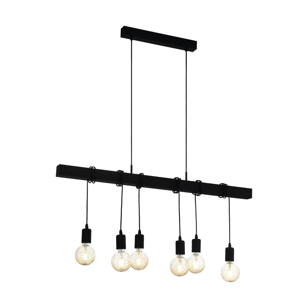 Eglo Zwarte hanglamp Townshend 6-lichts - 44062