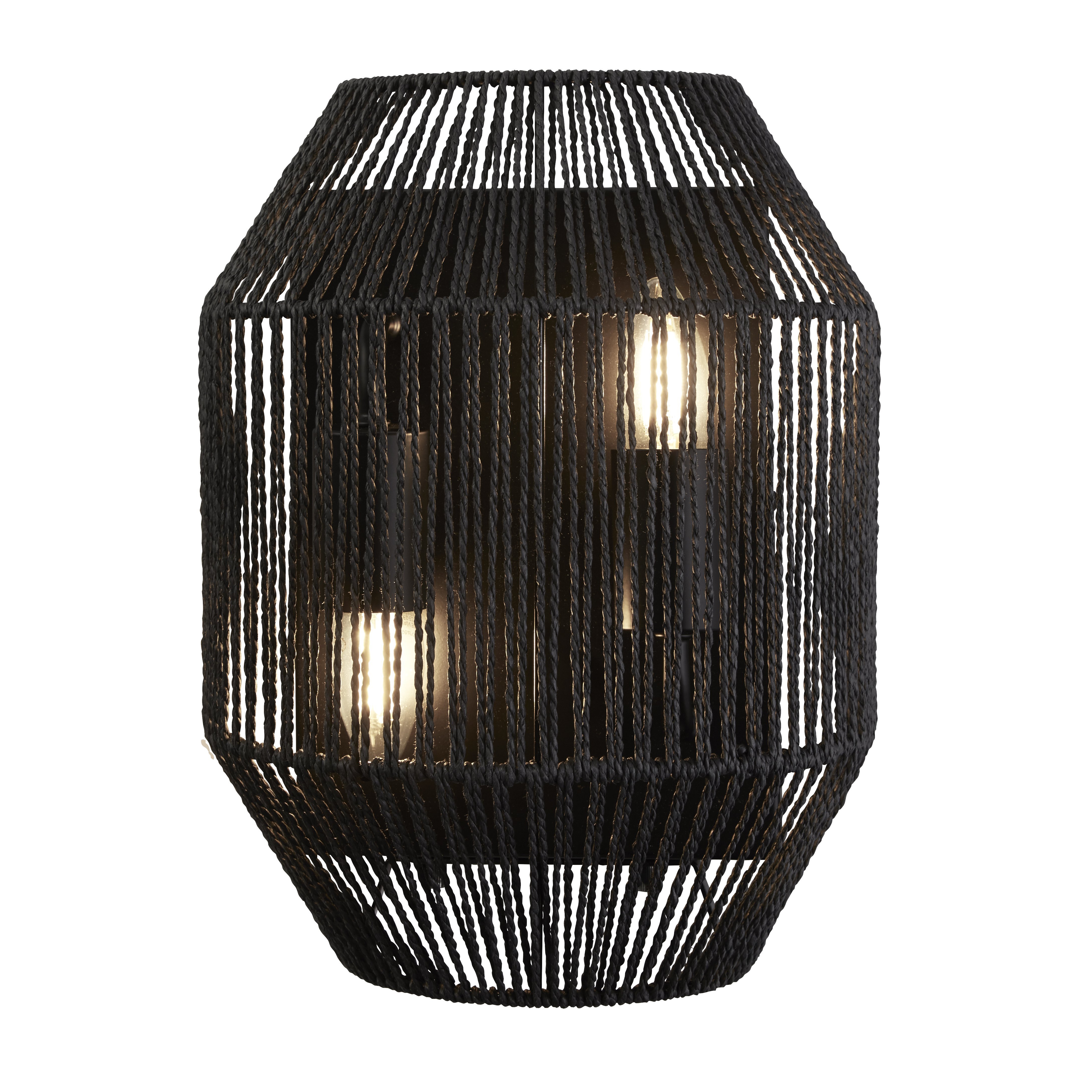 Searchlight Wandlamp Wicker - 11201-2BK